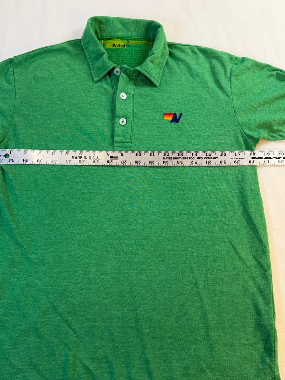 Aviator Nation Green Polo with Embroidered Logo UNISEX Size Small - Picture 4 of 8